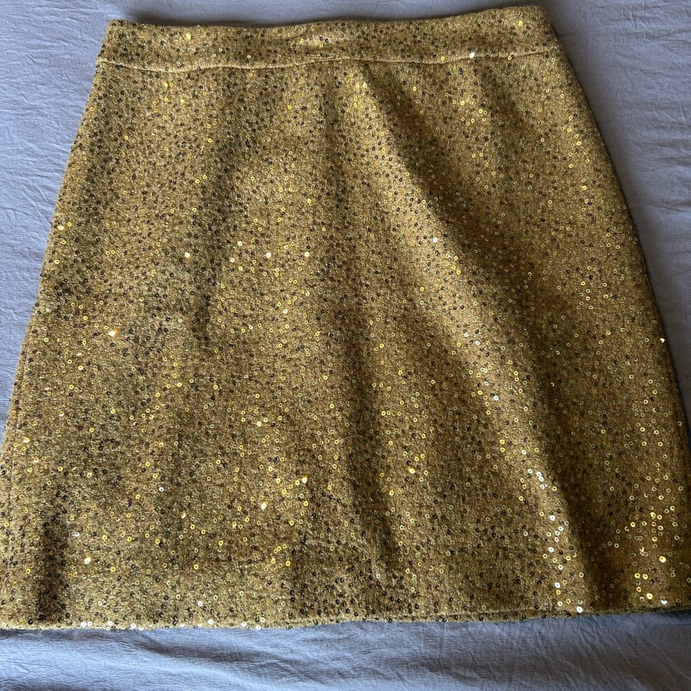 LOFT Gold Sequin Skirt